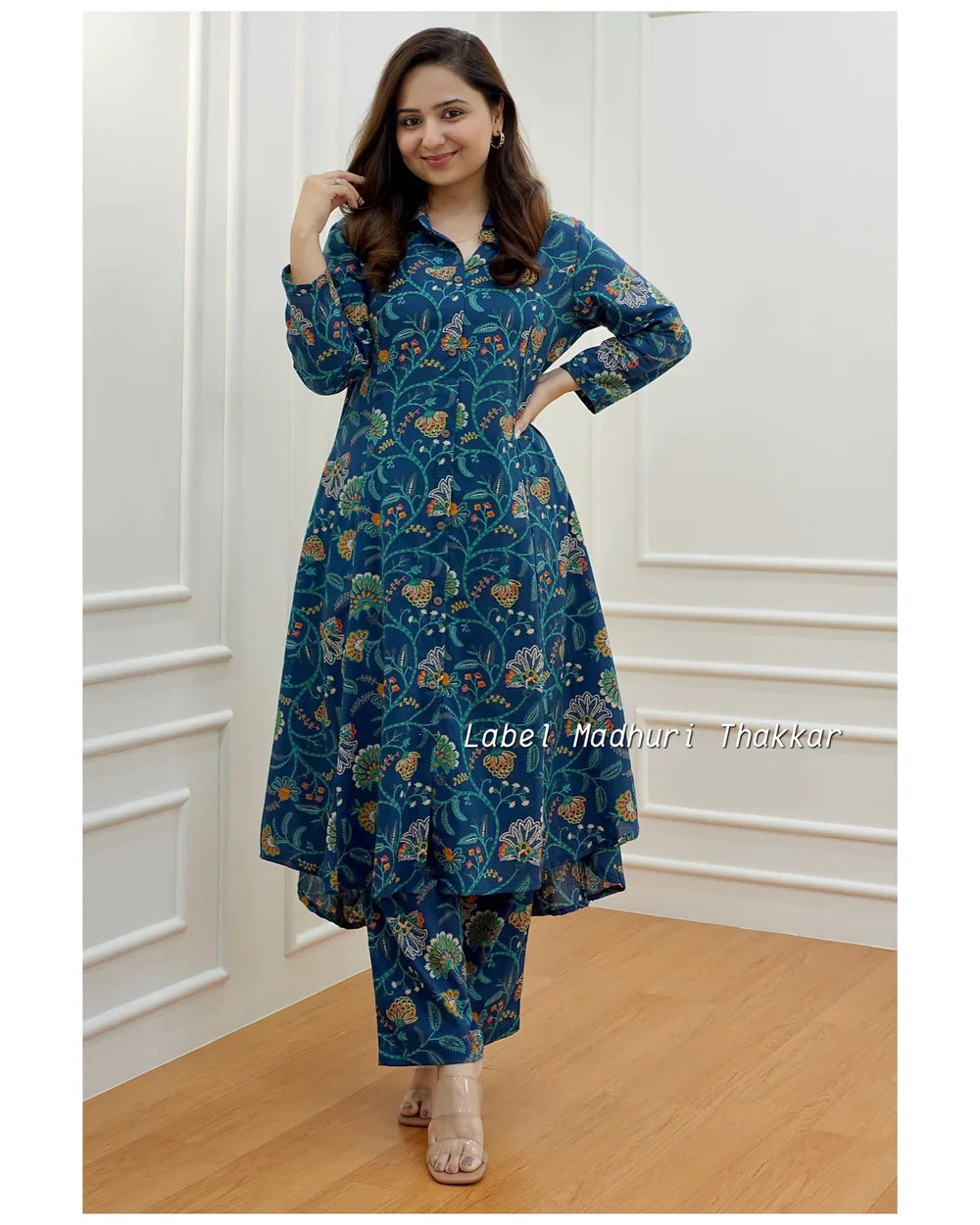 NAVY BLUE VINTAGE FLORAL COTTON CO-ORD