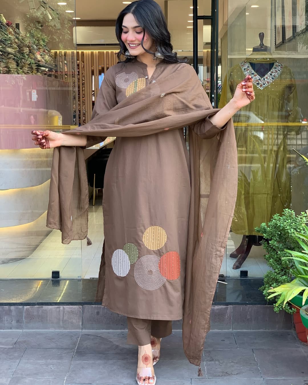 Minimalist Brown Cotton Kurta Set