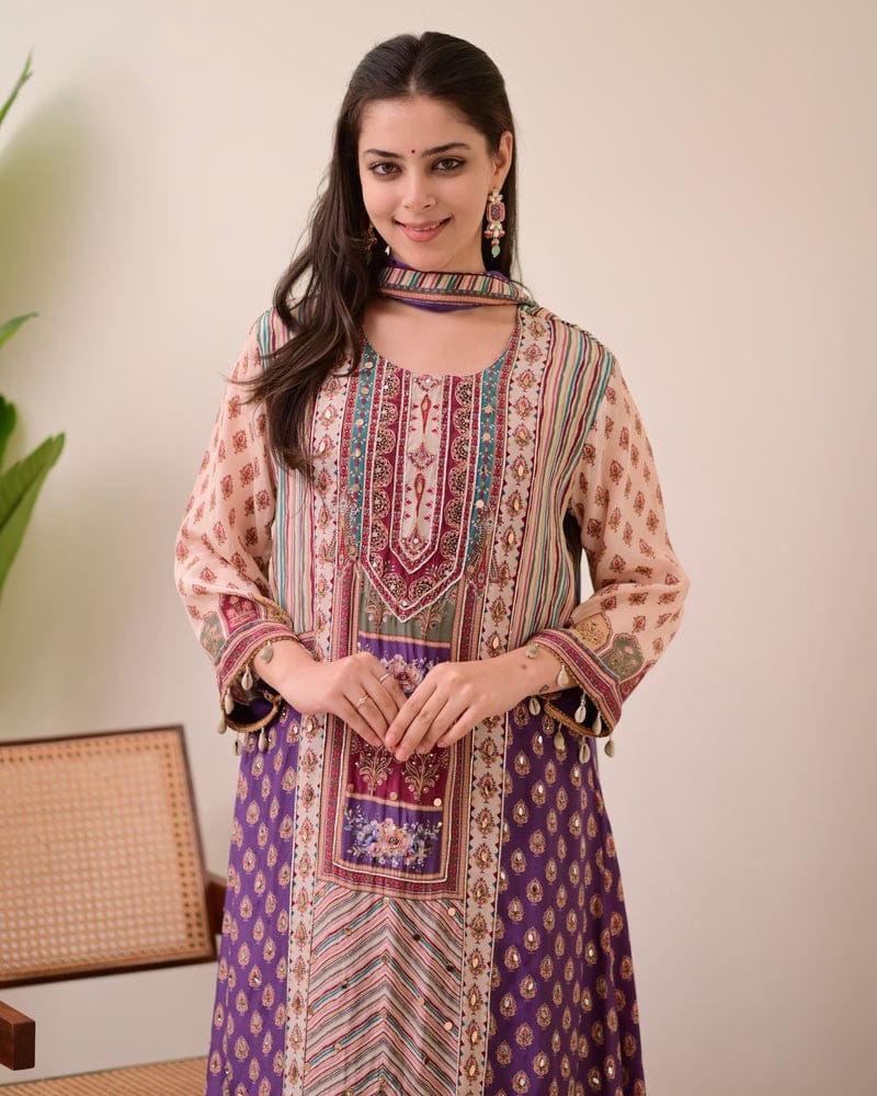 JASOOD FULL ANARKALI KODI  ROUND SET